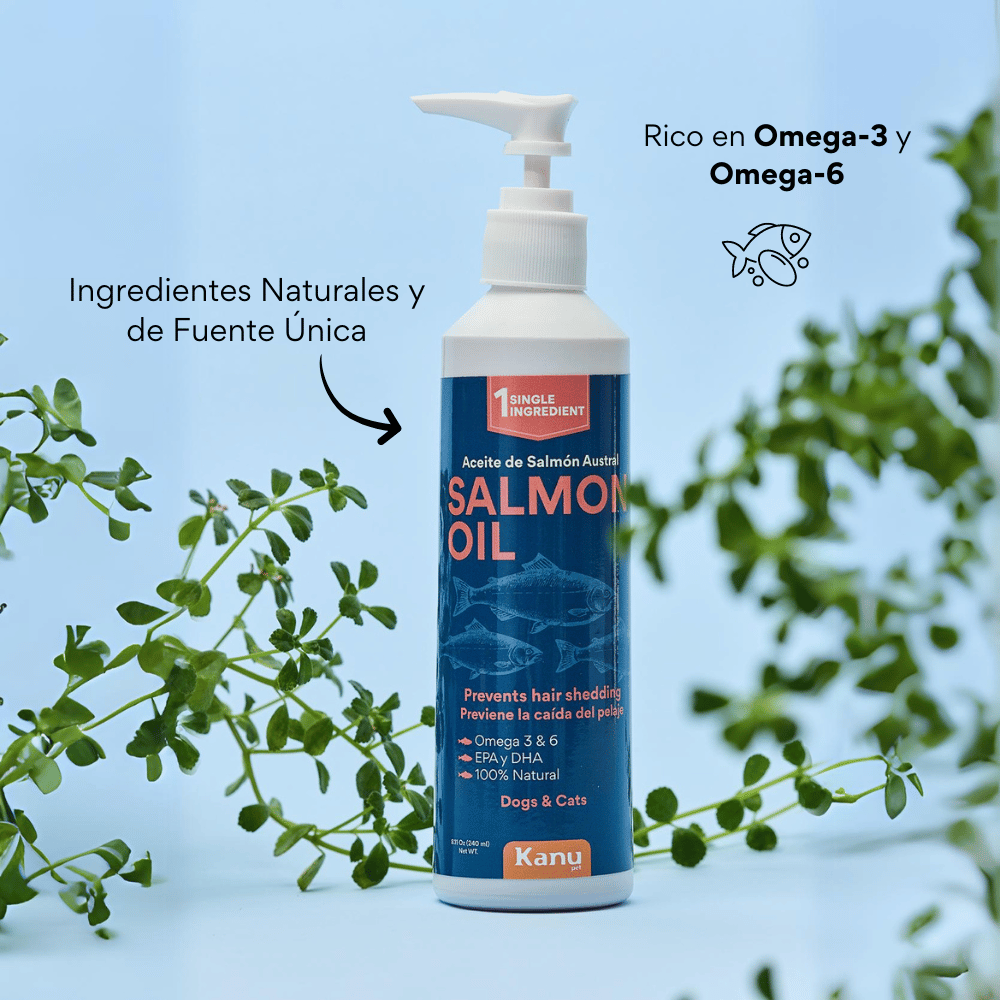 Suplemento Aceite de Salmón 100% Natural para Perros y Gatos Adultos