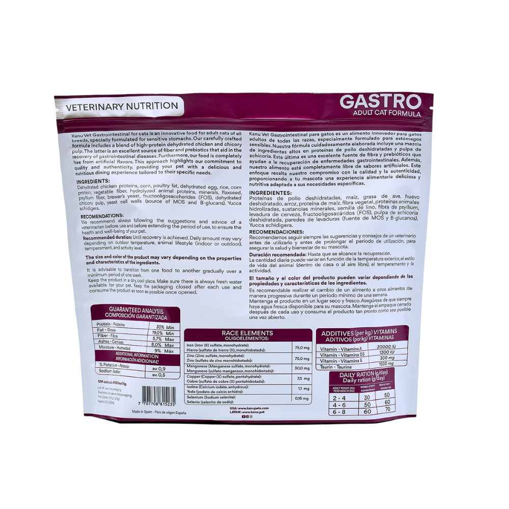 Alimento Medicado Kanu Vet Gastrointestinal para Gato Adultos